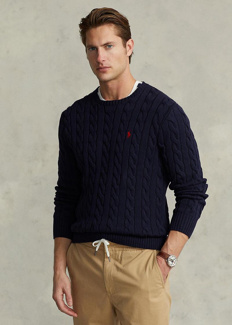 Sueter Polo Ralph Lauren Hombre Cable-Knit Cotton Jumper Chile Azul Marino RKNUI-7128